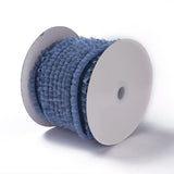 1 Roll Nylon Elastic Ribbon, with Lace, for Jewelry Making, Marine Blue, 1inch(25mm), 50yards/roll(45.72m/roll)