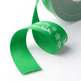 Merry Christmas with Snowflake Polyester Grosgrain Ribbon for Christmas