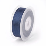 1 Roll Single Face Satin Ribbon, Polyester Ribbon, Flower Pattern, Blue, 1 inch(25mm), about 50yards/roll(45.72m/roll)