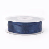 1 Roll Single Face Satin Ribbon, Polyester Ribbon, Flower Pattern, Blue, 1 inch(25mm), about 50yards/roll(45.72m/roll)