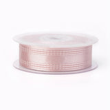 1 Roll Single Face Satin Ribbon, Polyester Ribbon, Flower Pattern, Salmon, 1 inch(25mm), about 50yards/roll(45.72m/roll)