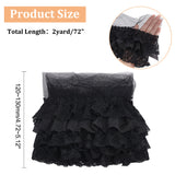 1 Set 2 Yards Pleated Chiffon Lace Trim, Black Ruffle Lace Trim 3-Layer Pleated Lace Edge Trim About 4.7 Width Polyester Lace Ribbon for Sewing Craft Wedding Bridal Dress Party Decor