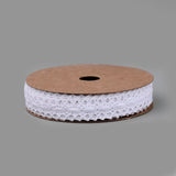50 Roll Cotton Ribbons, Oval Pattern, White, 5/8 inch(15mm), about 2yards/roll(1.829m/roll)