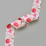 5 Roll Printed Polyester Grosgrain Ribbon, Flower Pattern, Lavender Blush, 1 inch(25mm), about 20yards/roll(18.288m/roll)