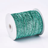 5 Roll Polyester Ribbon, Double Edges with Heart Laciness, Gold, 25mm, about 15 m/roll