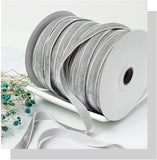 50 Yards Gray Single Face Velvet Ribbon for Christmas Wedding Wrapping Crafts Decoration Favors