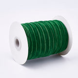 Single Face Velvet Ribbon, Green, 3/8 inch(9.5~10mm), about 50yards/roll(45.72m/roll)