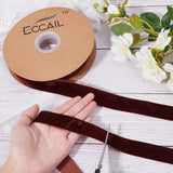 20 Yards ?¡§¡é 1 Inch Single Side Velvet Ribbon, Satin Ribbon Roll for Wedding, Gift Wrapping, Hair Bows, Flower Arranging, Home Decorating ( CoconutBrown )