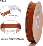 20 Yards ?¡§¡é 1 Inch Single Side Velvet Ribbon, Satin Ribbon Roll for Wedding, Gift Wrapping, Hair Bows, Flower Arranging, Home Decorating ( Brown )
