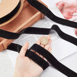 20 Yards ?¡§¡é 1 Inch Single Side Velvet Ribbon, Satin Ribbon Roll for Wedding, Gift Wrapping, Hair Bows, Flower Arranging, Home Decorating ( Black )