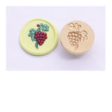 2 pc Golden Tone Wax Seal Brass Stamp Head, for Invitations, Envelopes, Gift Packing, Grape, 25mm
