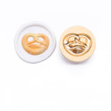2 pc Golden Tone Wax Seal Brass Stamp Head, for Invitations, Envelopes, Gift Packing, Biscuits, Food, 25mm