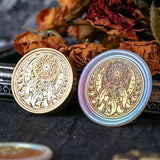 2 pc Golden Tone Wax Seal Alloy Stamp Head, for Invitations, Envelopes, Gift Packing, Feather, 16~30x18~30mm
