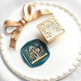 2 pc Golden Tone Wax Seal Alloy Stamp Head, for Invitations, Envelopes, Gift Packing, Mushroom, 16~30x18~30mm