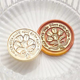 2 pc Golden Tone Wax Seal Alloy Stamp Head, for Invitations, Envelopes, Gift Packing, Flower, 16~30x18~30mm