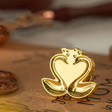 3 pc Golden Tone Wax Seal Alloy Stamp Head, for Invitations, Envelopes, Gift Packing, Swan, 27.5x24.5mm