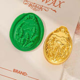 3 pc Golden Tone Wax Seal Alloy Stamp Head, for Invitations, Envelopes, Gift Packing, Teardrop, 31x22mm