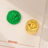 3 pc Golden Tone Wax Seal Alloy Stamp Head, for Invitations, Envelopes, Gift Packing, Flower, 15mm