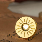 3 pc Golden Tone Wax Seal Alloy Stamp Head, for Invitations, Envelopes, Gift Packing, Sun, 25mm