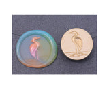 2 pc Golden Tone Wax Seal Brass Stamp Head, for Invitations, Envelopes, Gift Packing, Flamingo Shape, 25mm