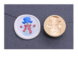 2 pc Golden Tone Christmas Wax Seal Brass Stamp Head, for Invitations, Envelopes, Gift Packing, Snowman, 25mm