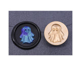 2 pc Golden Tone Halloween Wax Seal Brass Stamp Head, for Invitations, Envelopes, Gift Packing, Ghost, 25mm