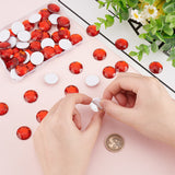 Globleland 60Pcs Self-Adhesive Acrylic Rhinestone Stickers, for DIY Decoration and Crafts, Faceted, Half Round, Red, 20x5.5mm