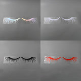 Globleland 4 Pairs 4 Colors PET Eyelash Car Stickers, Waterproof Self Adhesive Eyelash Decals for Car Headlight Decor, Mixed Color, 117x264x0.1mm, Sticker: 110x252mm, 1 pair/color