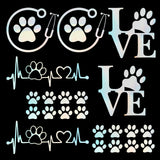 Globleland 8 Sheets 4 Style Waterproof Heart & Bear Paw Pattern PET Car Decals Stickers, for Cars Motorbikes Luggages Skateboard Decor, Colorful, 80~170x78~124mm, 2 Sheets/style