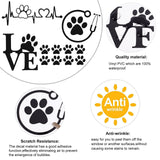 Globleland 8 Sheets 4 Style Waterproof Heart & Bear Paw Pattern PET Car Decals Stickers, for Cars Motorbikes Luggages Skateboard Decor, Black, 80~170x78~124mm, 2 Sheets/style