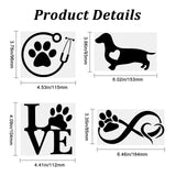 Globleland 8 Sheets 4 Style Infinity Love & Bird Laser Style Plastic Adhesive Car Stickers, Waterproof Window Decals, for Car, Wall Decoration, Black, 85~126x120~163x0.2mm, 2 Sheets/style