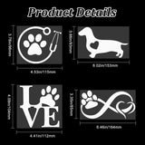 Globleland 8 Sheets 4 Style Infinity Love & Bird Laser Style Plastic Adhesive Car Stickers, Waterproof Window Decals, for Car, Wall Decoration, Silver, 85~126x120~163x0.2mm, 2 Sheets/style