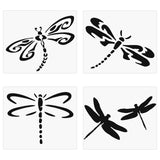 Globleland 8 Sheets 4 Styles PET Waterproof Car Stickers, Self-Adhesive Decals, for Vehicle Decoration, Dragonfly Pattern, 58~110x45~110x0.1mm, 2 sheets/style