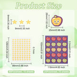 Globleland 80 Sheets 2 Styles Self-Adhesive Teacher Reward Paper Stickers, Apple with Smiling Face & Gold Stamping Star for Kids, Students, Classroom Supplies, Mixed Color, 118~128x98~150x0.1~0.2mm