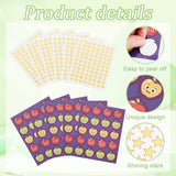 Globleland 80 Sheets 2 Styles Self-Adhesive Teacher Reward Paper Stickers, Apple with Smiling Face & Gold Stamping Star for Kids, Students, Classroom Supplies, Mixed Color, 118~128x98~150x0.1~0.2mm