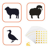 Globleland 80 Sheets 4 Patterns PVC Waterproof Self-Adhesive Sticker Sets, Cartoon Decals for Gift Cards Decoration, Gold Color, Animal Pattern, 100x78x0.1mm, Stickers: 12x12mm, 30pcs/sheet, 20 sheets/pattern