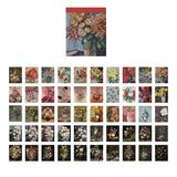 Globleland Self Adhesive Stickers Books, Retro Craft Stickers for Scrapbooks, Planners, Flower Pattern, 50x40x10mm, 50 pages/book