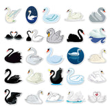 Globleland Waterproof PVC Adhesive Stickers, for Suitcase, Skateboard, Refrigerator, Helmet, Mobile Phone Shell, Swan Pattern, 55~85mm, 50pcs/bag