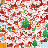 Globleland Christmas PVC Plastic Sticker Labels, Waterproof Decals for Suitcase, Skateboard, Refrigerator, Helmet, Mobile Phone Shell, Santa Claus Pattern, 30~60mm, 50pcs/set