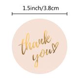Globleland 4 Colors Thank You Stickers Roll, Round Paper Adhesive Labels, Decorative Sealing Stickers for Christmas Gifts, Wedding, Party, Mixed Color, 25mm, 500pcs/roll