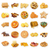 Globleland PVC Plastic Sticker Labels, Self-adhesion, for Suitcase, Skateboard, Refrigerator, Helmet, Mobile Phone Shell, Cookie, Cookies Pattern, 40~50mm, 50pcs/bag