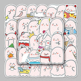 Globleland Cartoon Waterproof PVC Plastic Sticker Labels, Self-adhesion, for Water Bottles, Laptop, Luggage, Cup, Computer, Mobile Phone, Skateboard, Guitar Stickers, Ghost Pattern, 55~85mm, 50pcs/bag