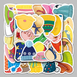 Globleland Waterproof PVC Plastic Sticker Labels, Self-adhesion, for Water Bottles, Laptop, Luggage, Cup, Computer, Mobile Phone, Skateboard, Guitar Stickers, Hat, 40~50mm, 50pcs/bag