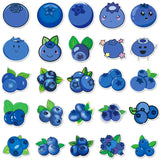 Globleland PVC Self-adhesive Blueberry Cartoon Stickers, Waterproof Decals for Suitcase, Skateboard, Refrigerator, Helmet, Mobile Phone Shell, Fruit Pattern, 55~85mm, 50pcs/bag