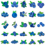 Globleland PVC Self-adhesive Blueberry Cartoon Stickers, Waterproof Decals for Suitcase, Skateboard, Refrigerator, Helmet, Mobile Phone Shell, Fruit Pattern, 55~85mm, 50pcs/bag