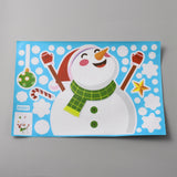 Globleland Christmas Themed PVC Static Stickers, for Window Decoration, Colorful, Snowman Pattern, 294x196x0.2mm, Sitcker: 7~184x7~211mm