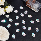 Globleland 80Pcs Extra Large Jewelry Sticker, Acrylic Rhinestone Stick On Cabochon, with Self Adhesive, Oval, Faceted, Crystal AB, 18x25x4.5mm
