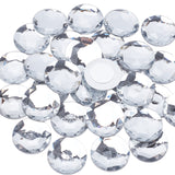 Globleland 30Pcs Extra Large Jewelry Sticker, Acrylic Rhinestone Stick On Cabochon, with Self Adhesive, Half Round/Dome, Faceted, Crystal, 40x7mm