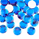Globleland 30Pcs Extra Large Jewelry Sticker, Acrylic Rhinestone Stick-On Cabochon, with Self Adhesive, Half Round/Dome, Faceted, Sapphire, 40x7mm