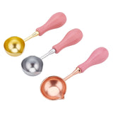 3 Pieces Pink Handle Sealing Wax Melting Spoon